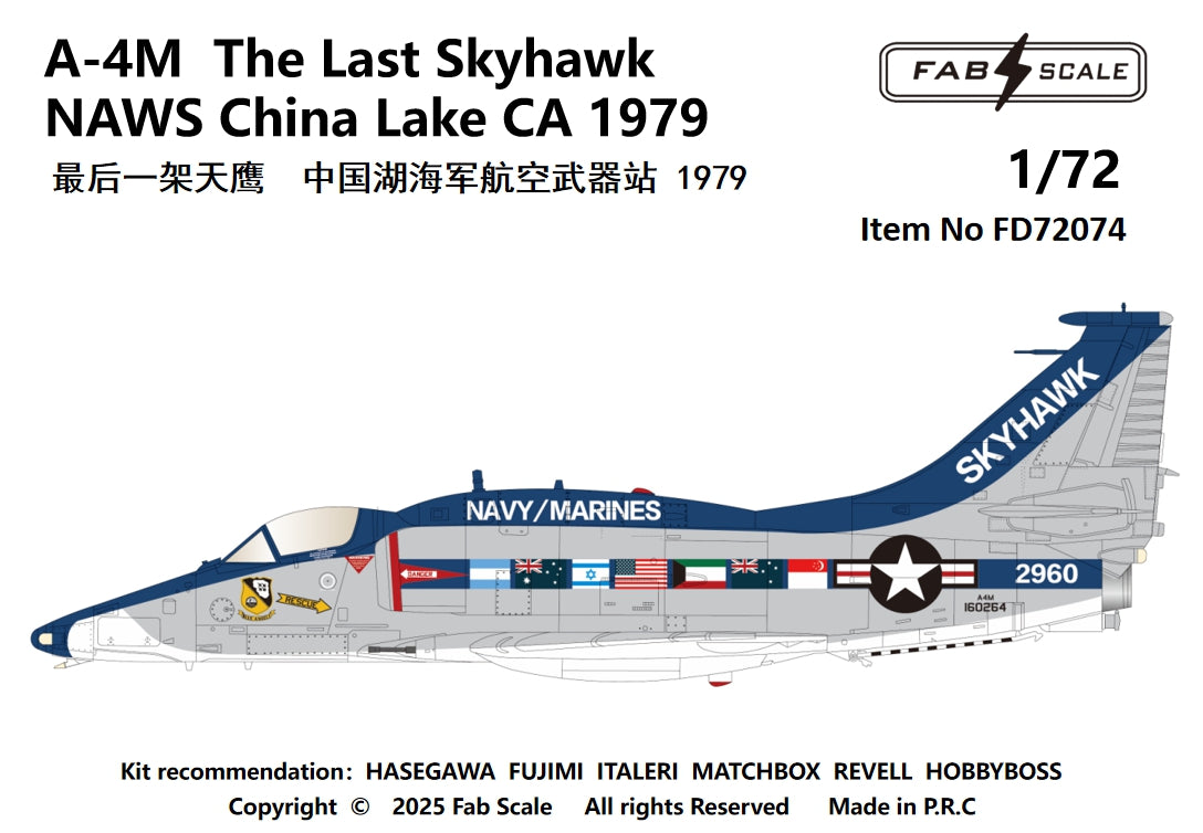 FabScale Studio FD72074 1:72 Douglas A-4M The Last Skyhawk NAWS China Lake CA 1979
