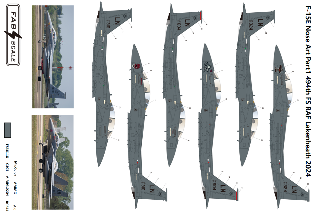 FabScale Studio FD72098 1:72 McDonnell F-15E Eagle Nose Art Part 1 RAF Lakenheath 2024