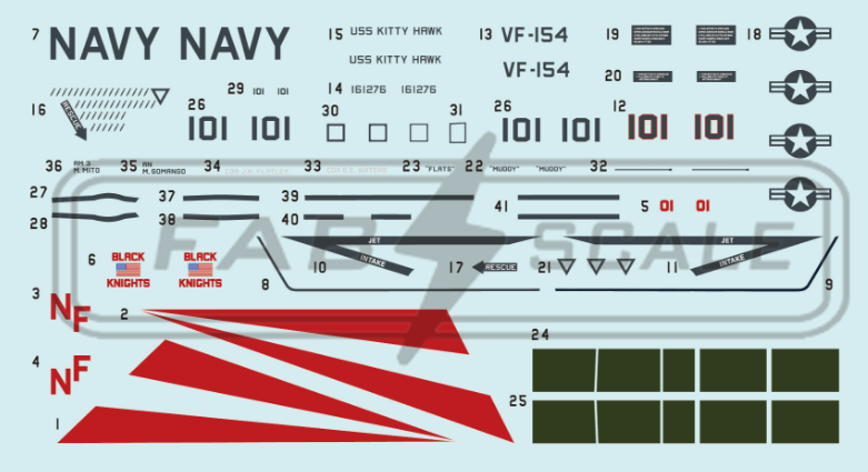 FabScale Studio FD72106 1:72 Grumman F-14A TOMCAT VF-154 'BLACK KNIGHTS'