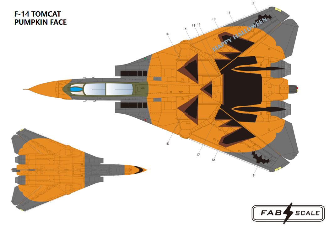 FabScale Studio FD72111 1:72 Grumman F-14D TOMCAT PUMPKIN FACE