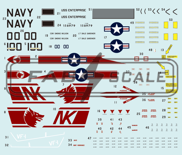 FabScale Studio FD72126 1:72 F-14A TOMCAT VF-1 Wolf Pack USS Enterprise