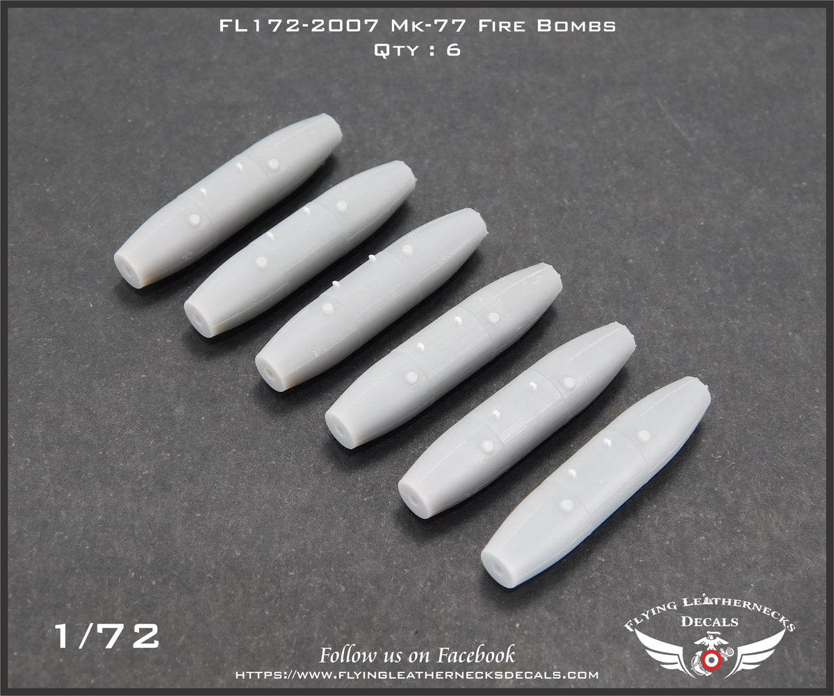 Flying Leathernecks FL172-2007 1:72 Mk-77 Fire Bombs (6)	3D-Printed