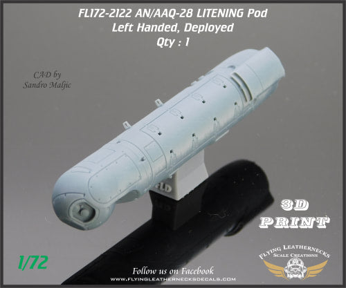 Flying Leathernecks FL172-2122 1:72 AN/AAQ-28 LITENING Pod - Left Handed, Deployed