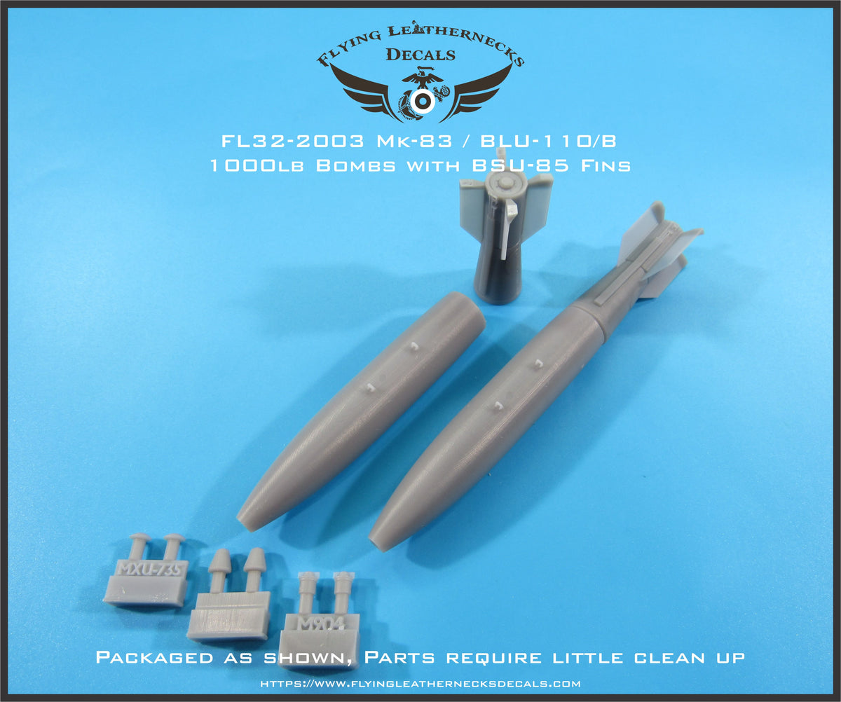 Flying Leathernecks FL32-2003 1:32 Mk-83 1000lb Bombs with BSU-85 fins.