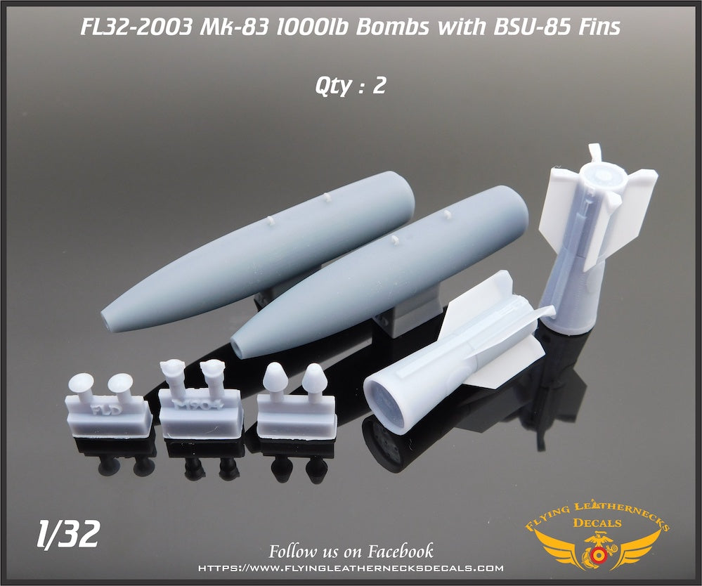 Flying Leathernecks FL32-2003 1:32 Mk-83 1000lb Bombs with BSU-85 fins.