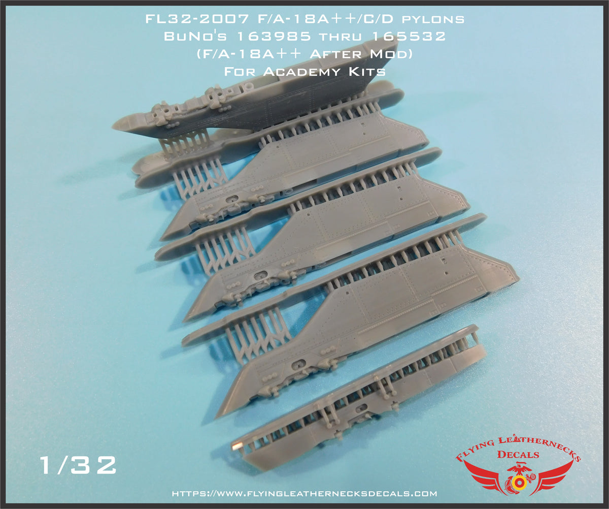 Flying Leathernecks FL32-2007 1:32 1005/1033 F/A-18C/D Pylons for BuNo's 163985 thru 165532