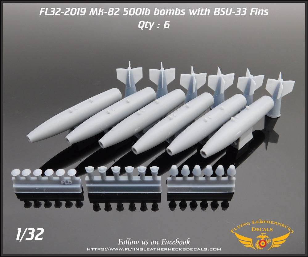 Flying Leathernecks FL32-2019 1:32 Mk-82 / BLU-111/B with BSU-33 Fin	3D-Printed