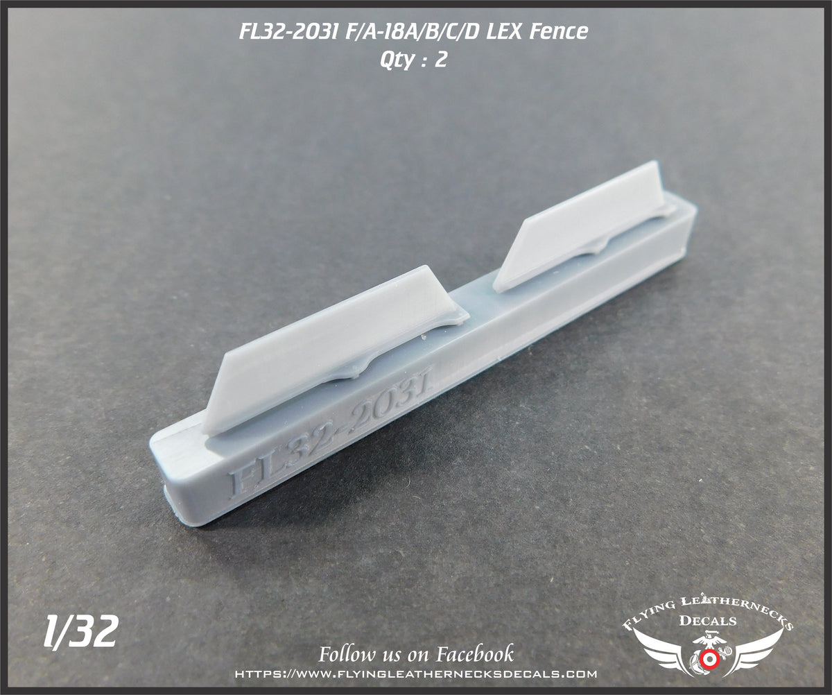 Flying Leathernecks FL32-2031 1:32 F/A-18A/F/A-18B/F/A-18C/F/A-18D LEX Fence x2