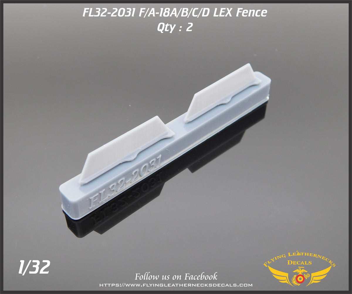 Flying Leathernecks FL32-2031 1:32 F/A-18A/F/A-18B/F/A-18C/F/A-18D LEX Fence x2