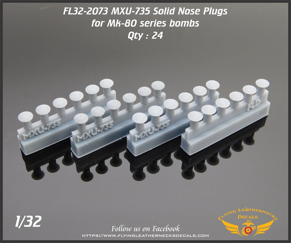 Flying Leathernecks FL32-2073 1:32 MXU-735 Solid Nose Plugs for Mk-80 series bombs (24)
