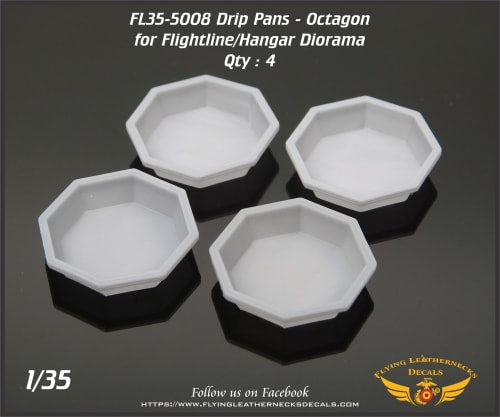 Flying Leathernecks FL35-5008 1:35 Drip Pans - Octagon for Flightline / Hangar Diorama 3D-Printed
