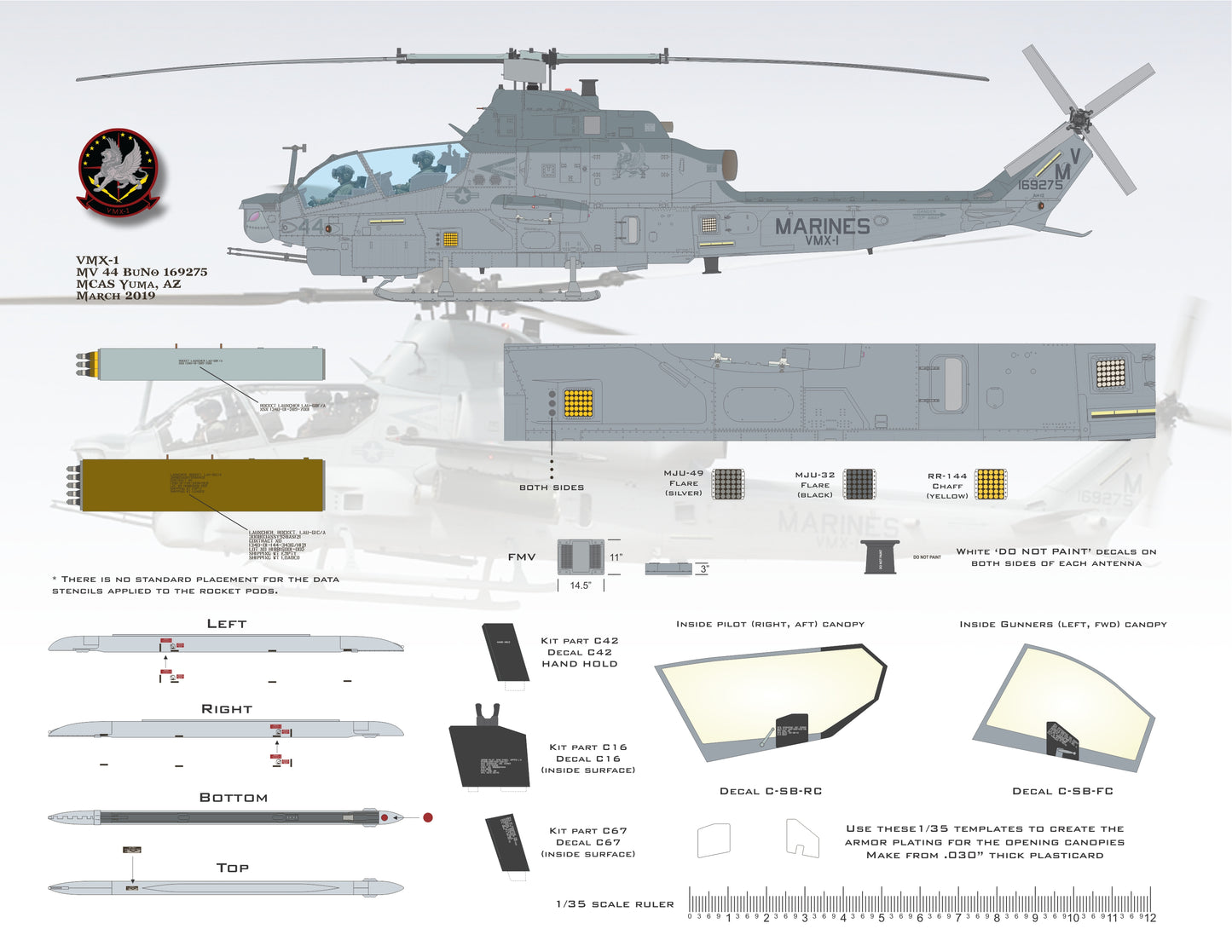 Flying Leathernecks FL35001 1:35 Marine Skid Kid Zulus for the Academy AH-1Z Shark Mouth