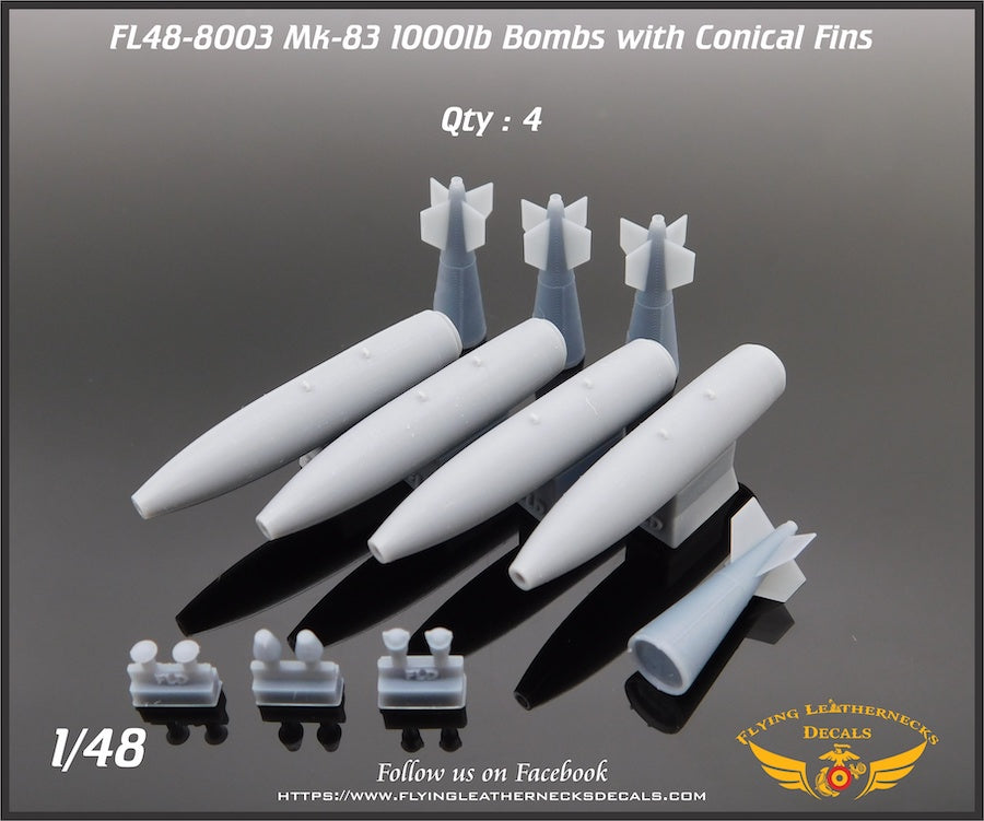 Flying Leathernecks FL48-8003 1:48 Mk-83 1000lb bomb with Conical fin (2)