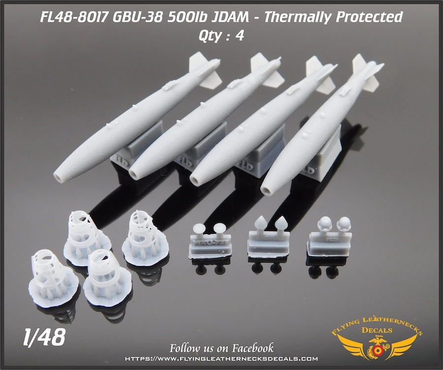 Flying Leathernecks FL48-8017 1:48 GBU-38 Thermally Protected 500lb JDAM Set