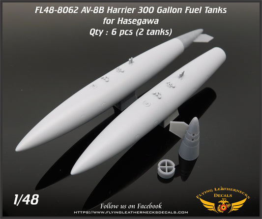 Flying Leathernecks FL48-8062 1:48 AV-8B Harrier 300 gallon Fuel Tank x 2