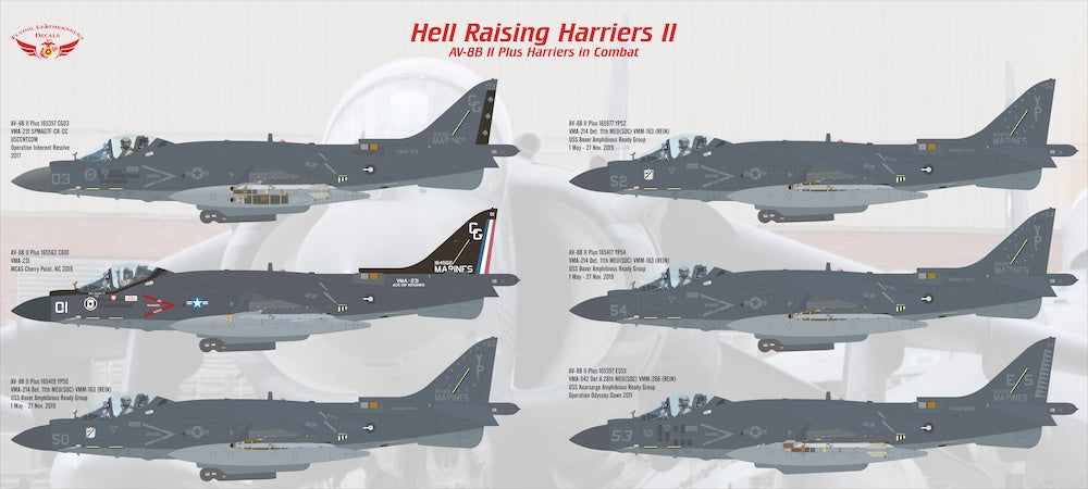 Flying Leathernecks FL48014 1:48 McDonnell-Douglas AV-8B II Plus Hell Raising Harriers II