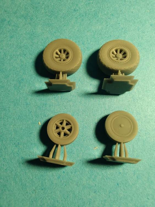 FLY A0011 1:72 Grumman F7F Tigercat wheels with treads - weighted/loaded