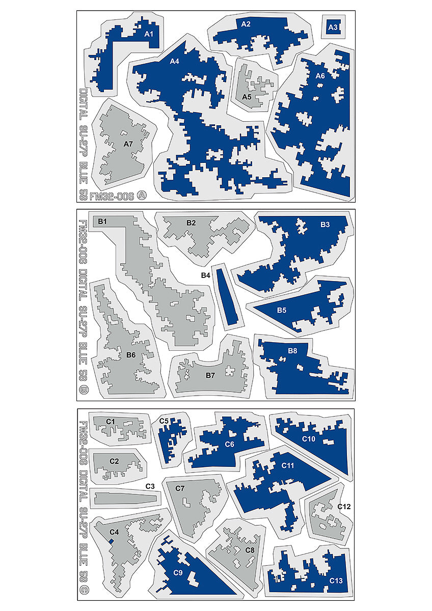 Foxbot Decals FM32006 1:32 Sukhoi Su-27PM-1 Blue 58, Ukrainian Air Forces, digital camouflage (Use & Foxbot Decal)