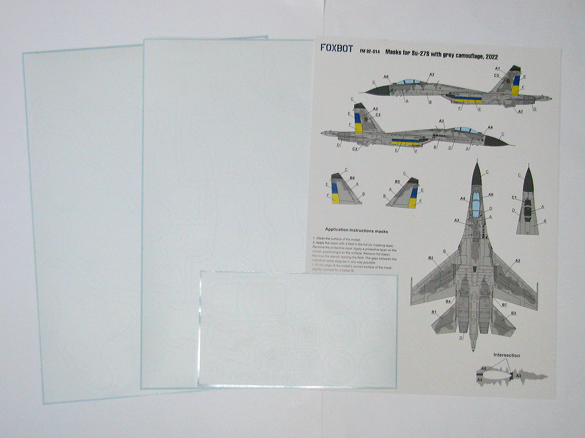 Foxbot Decals FM32014 1:32 Sukhoi Su-27S with Grey camouflage, Ukrainian Air Forces, (Use & Foxbot Decal)
