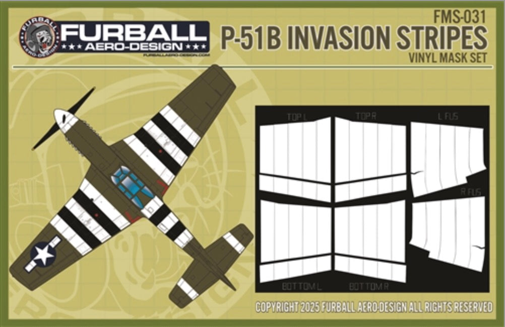 Furball Aero-Design FMS031 1:48 North-American P-51B Invasion Stripes Masks