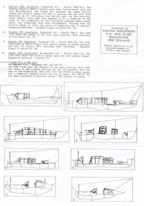 Falcon CV0172 1:72 USN WWII part 1 vacform canopies