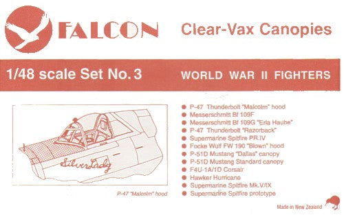 Falcon CV0348 1:48 WWII Fighters vacform canopies