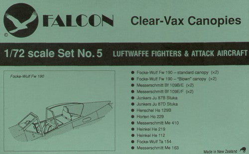 Falcon CV0572 1:72 Luftwaffe WWII part 1 vacform canopies
