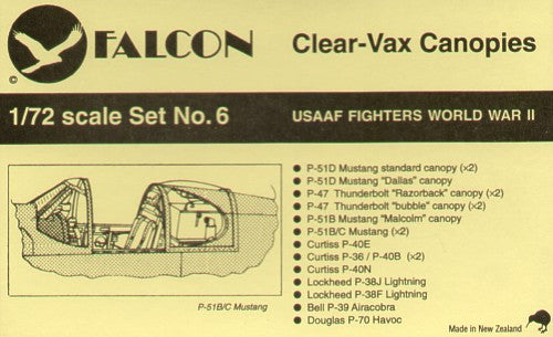 Falcon CV0672 1:72 USAF Fighters WWII. camopies