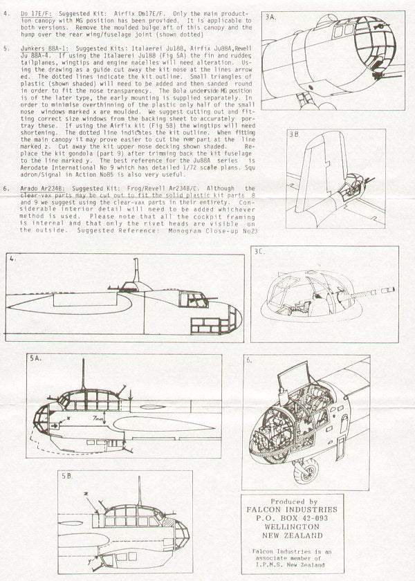 Falcon CV0972 1:72 Luftwaffe Bombers WWII canopies