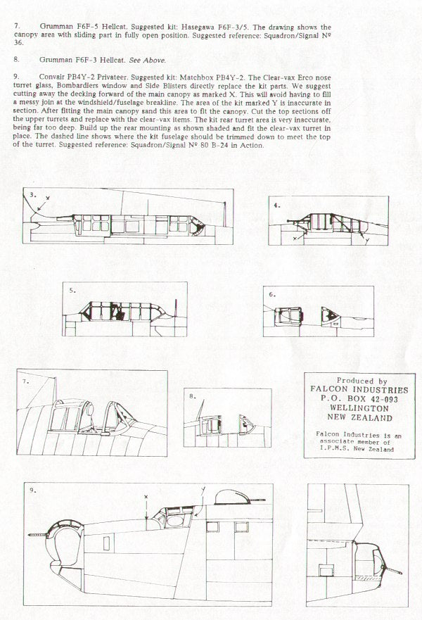 Falcon CV1172 1:72 USN WWII Part 2 canopies