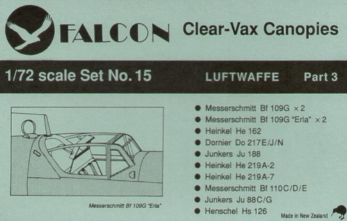 Falcon CV1572 1:72 Luftwaffe Part 3 canopies