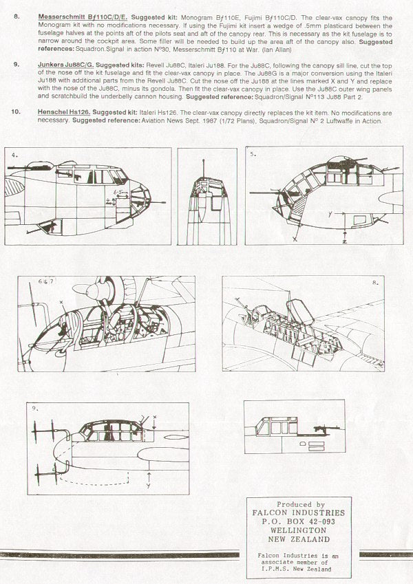 Falcon CV1572 1:72 Luftwaffe Part 3 canopies