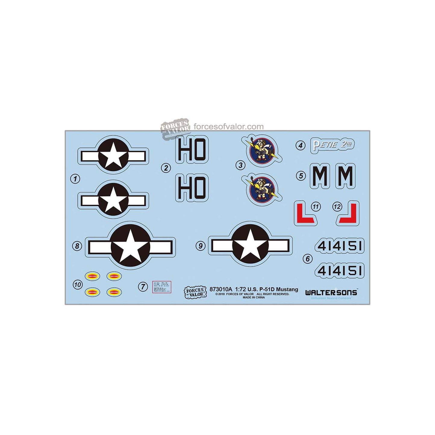 Forces Of Valor 873010A 1:72 North-American P-51D Mustang Great Britain, January, 1945