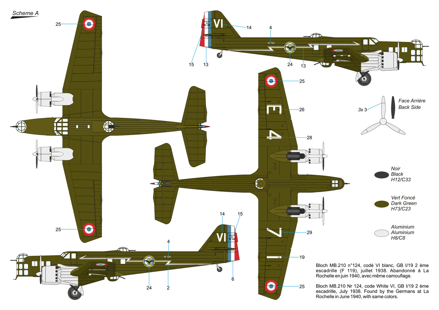 Frrom-Azur FR055 1:72 Bloch MB.210 Early Schemes