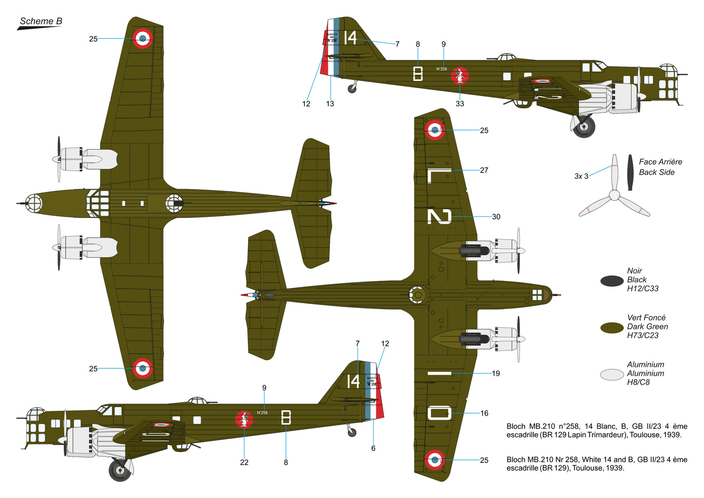 Frrom-Azur FR055 1:72 Bloch MB.210 Early Schemes