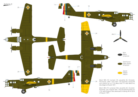 Frrom-Azur FR0057 1:72 Bloch MB.210  Nr 8, escadrila 82, Erculesti, Rumania, June to August 1941.