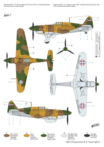 Frrom-Azur FR012 1:72 Rogozarski IK-3 'April Fights'