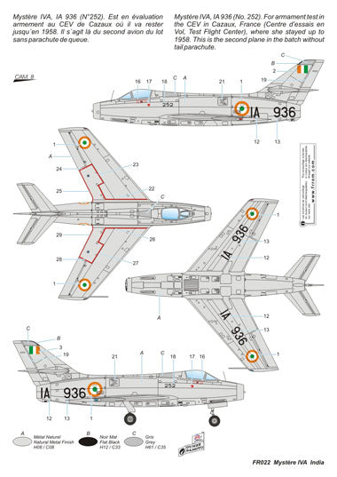 Frrom-Azur FR022 1:72 Dassault Mystere IVA India