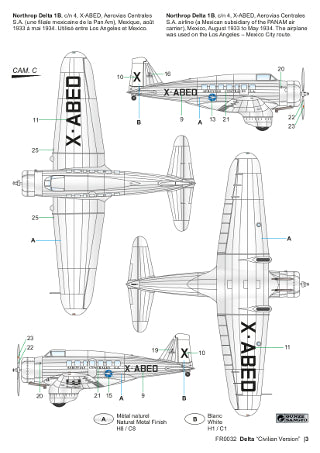 Frrom-Azur FR032 1:72 Northrop Delta 1A/1B/1C Civilian Version