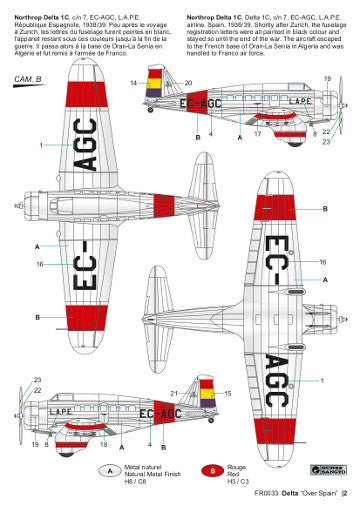 Frrom-Azur FR033 1:72 Northrop Delta 1C US Passenger and Transport Plane 'Over Spain'