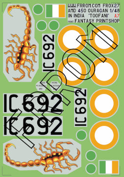Frrom-Azur OX27 1:48 Ouragan India IC692, 2 versions