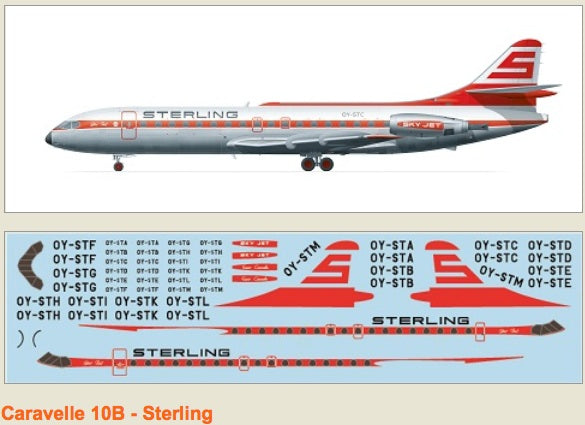 F-rsin Plastic P4073 1:144 Caravelle 10B - Sterling