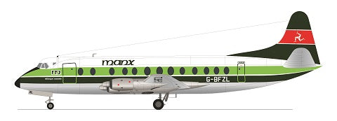 F-rsin Plastic P4085 1:144 Vickers Viscount 800 - Manx Airline