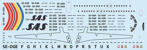F-rsin Plastic P4095 1:144 Fokker F-28-4000 - SAS