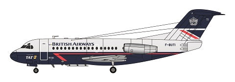 F-rsin Plastic P4098 1:144 Fokker F-28-1000 - British Airways/TAT