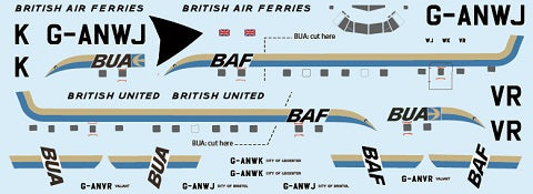 F-rsin Plastic P4107 1:144 Bristol Superfreighter Mk.32 - BUA/BAF (ochre) British United/British Air Ferries G-ANWJ G-ANWK