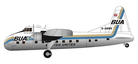 F-rsin Plastic P4107 1:144 Bristol Superfreighter Mk.32 - BUA/BAF (ochre) British United/British Air Ferries G-ANWJ G-ANWK