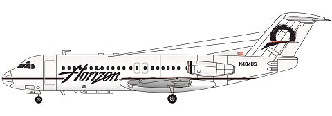 F-rsin Plastic P4116 1:144 Fokker F-28-4000 - Horizon Air