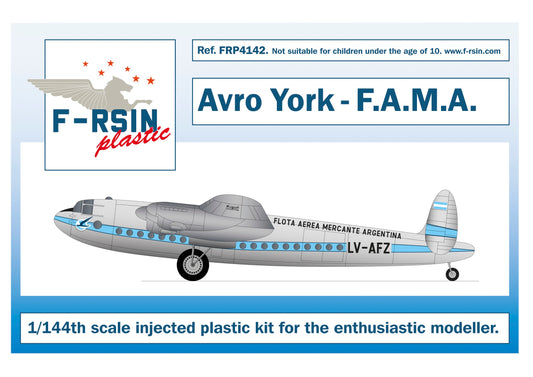 F-rsin Plastic FRP4142 1:144 Avro York F.A.M.A. Flota Aerea Mercante Argentina LV-AFZ