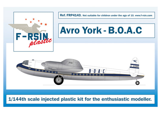 F-rsin Plastic FRP4143 1:144 Avro York B.O.A.C. G-AGNN